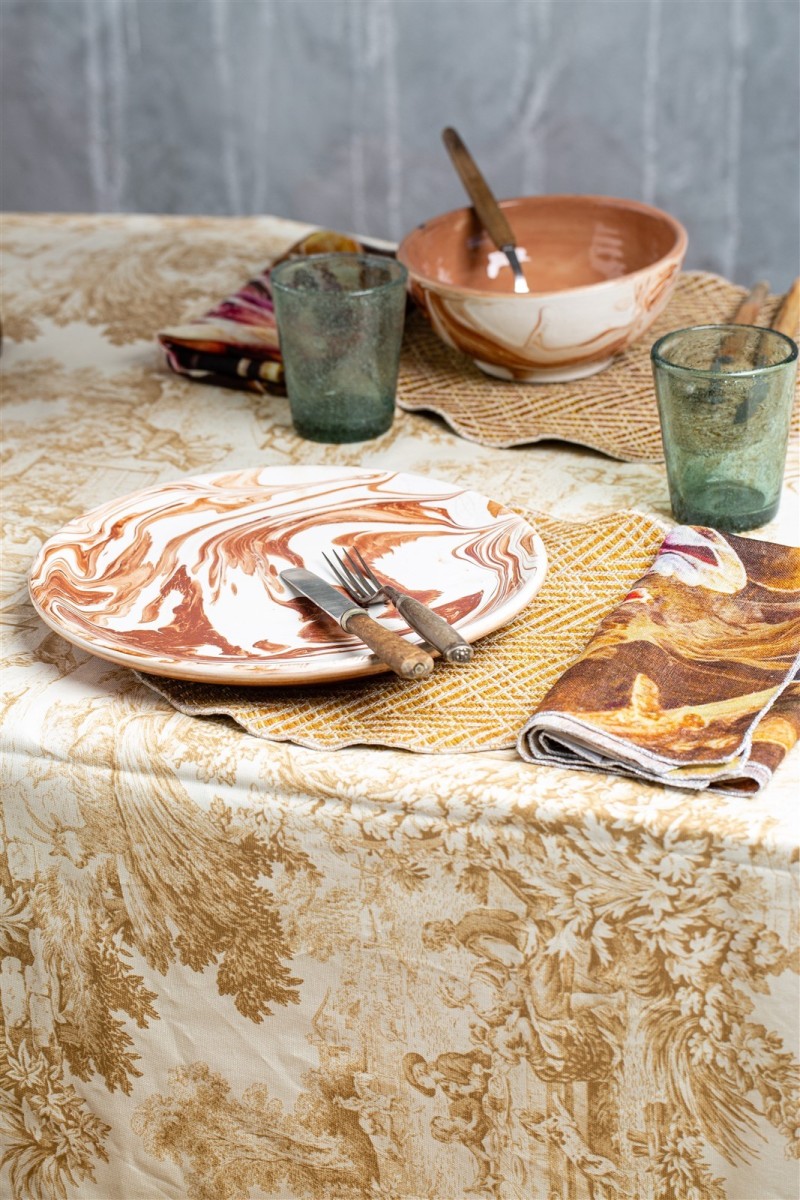 Riviera Stain Resistant Cotton Tablecloth