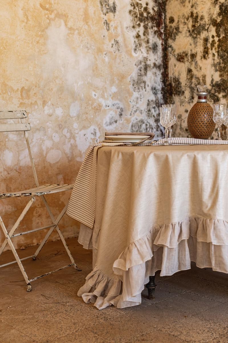 Nappe en lin enduit Gitane