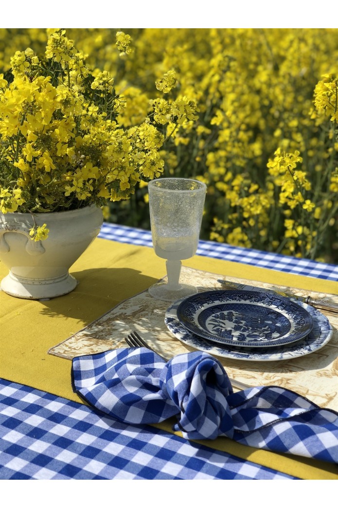 Chemin de table en lin enduit 2