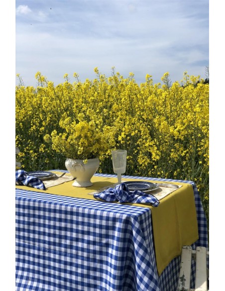 Chemin de table en lin enduit