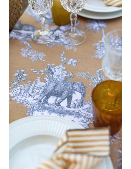 Chemin de table en coton enduit Bauhaus