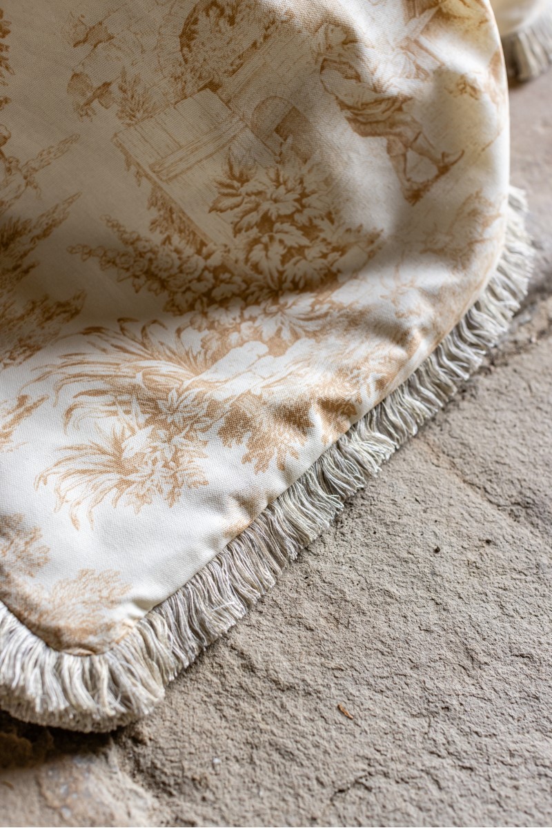 Couvre-lit en coton à franges