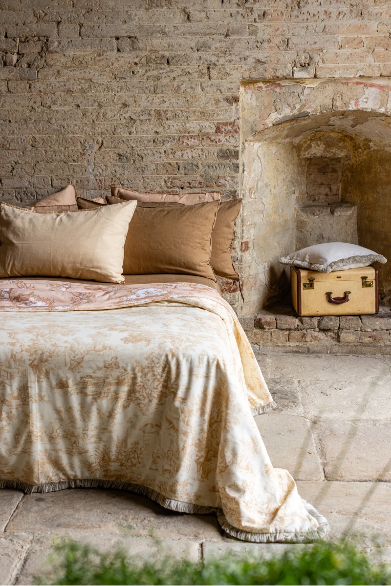 Couvre-lit en coton à franges