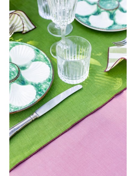 Chemin de table en lin enduit