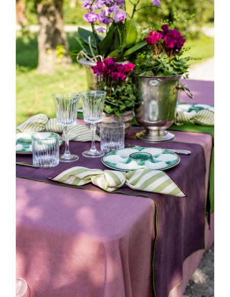 Chemin de table en lin enduit