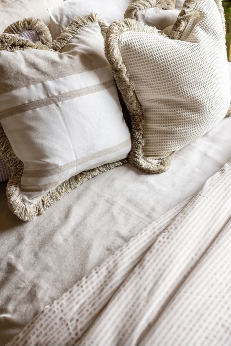 Taie d'oreiller avec franges