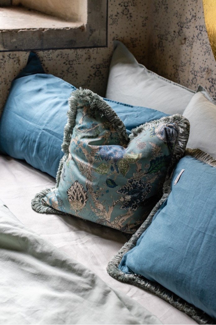 Taie d'oreiller avec franges