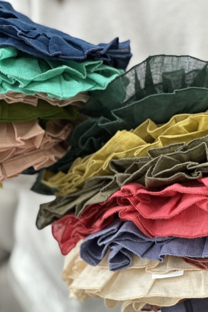 Lot de 12 serviettes de table Gitane assorties