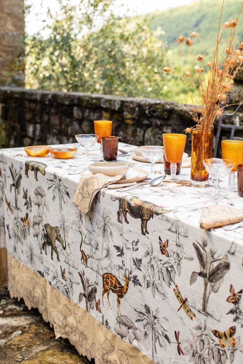 Nappe en lin viscose Ginkgo