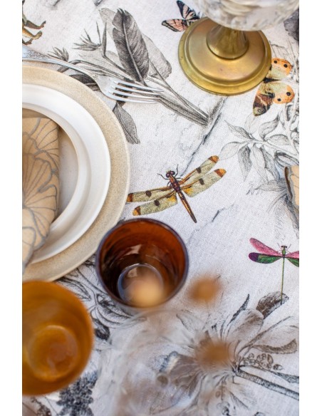 Ginkgo Tablecloth in Viscose Linen