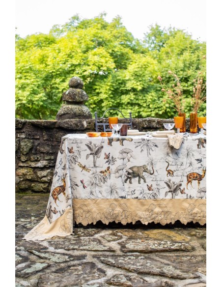 Ginkgo Tablecloth in Viscose Linen