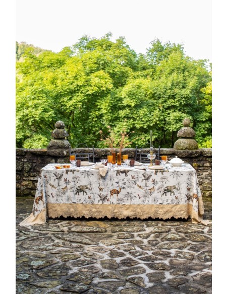 Ginkgo Tablecloth in Viscose Linen