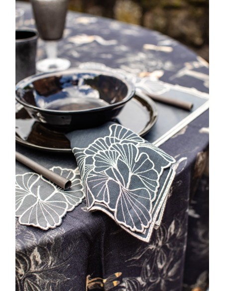 Ginkgo Tablecloth in Viscose Linen