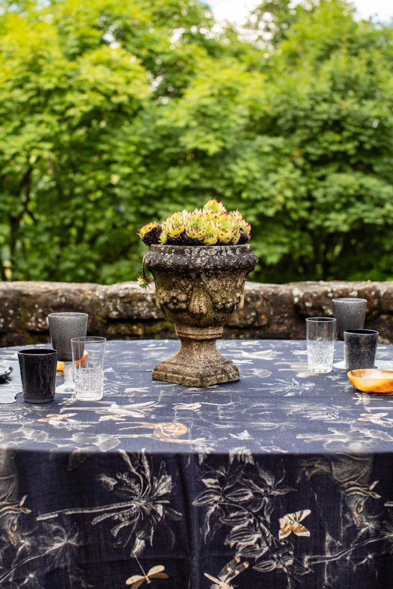 Ginkgo Tablecloth in Viscose Linen