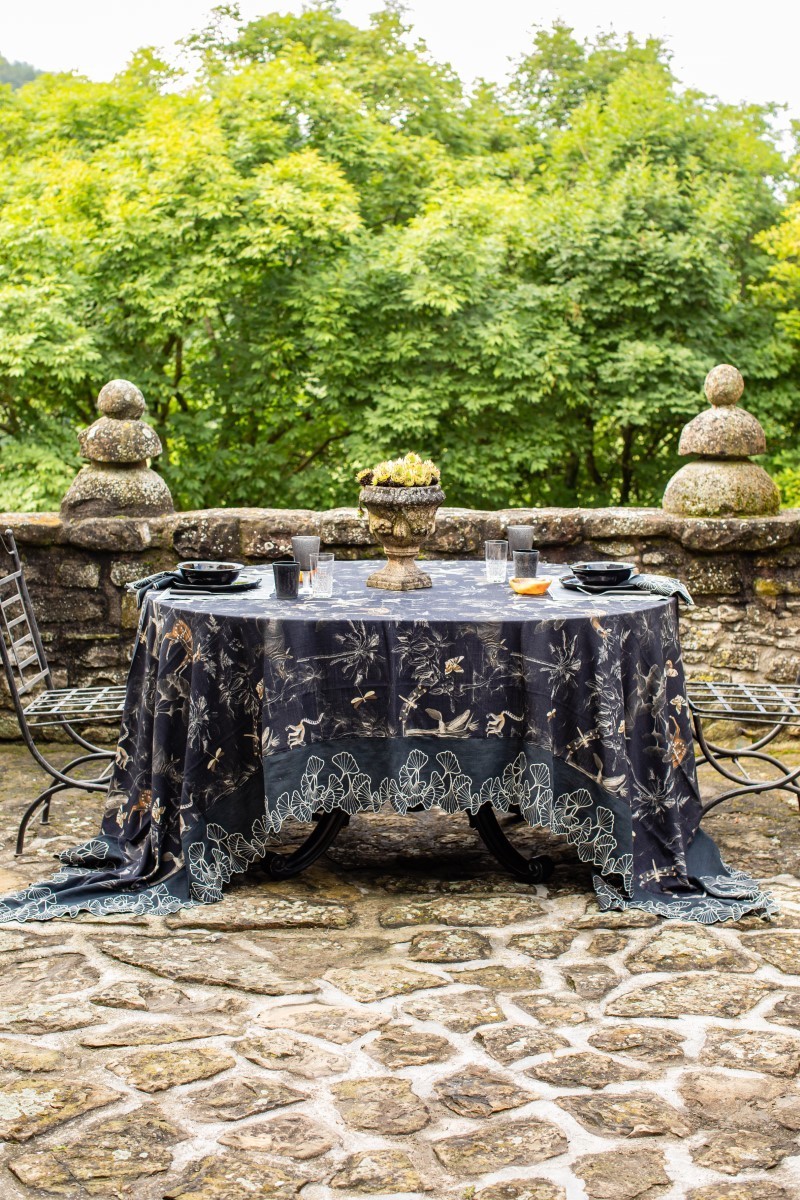 Ginkgo Tablecloth in Viscose Linen