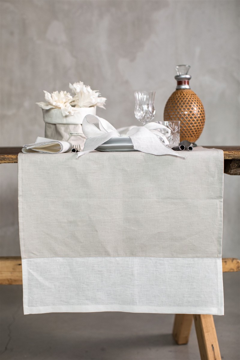 Chemin de table en lin Bauhaus