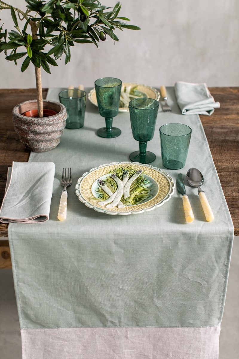 Chemin de table en lin Bauhaus