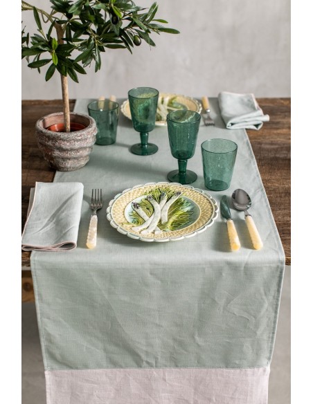 Chemin de table en lin Bauhaus