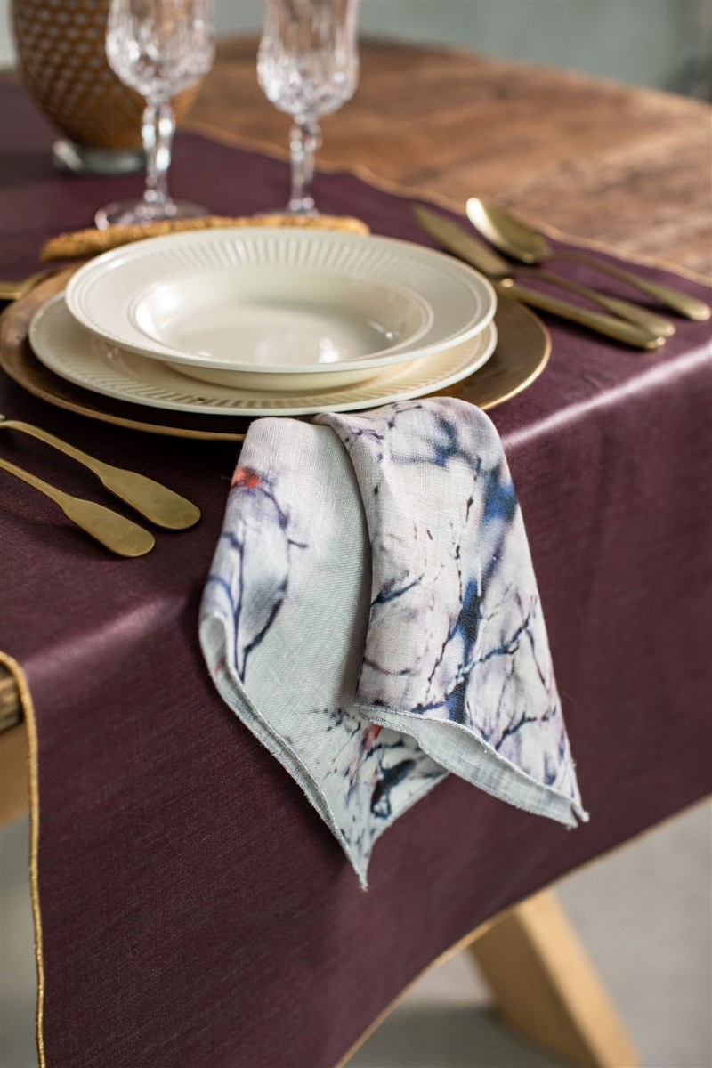 Serviette de table en lin Petals