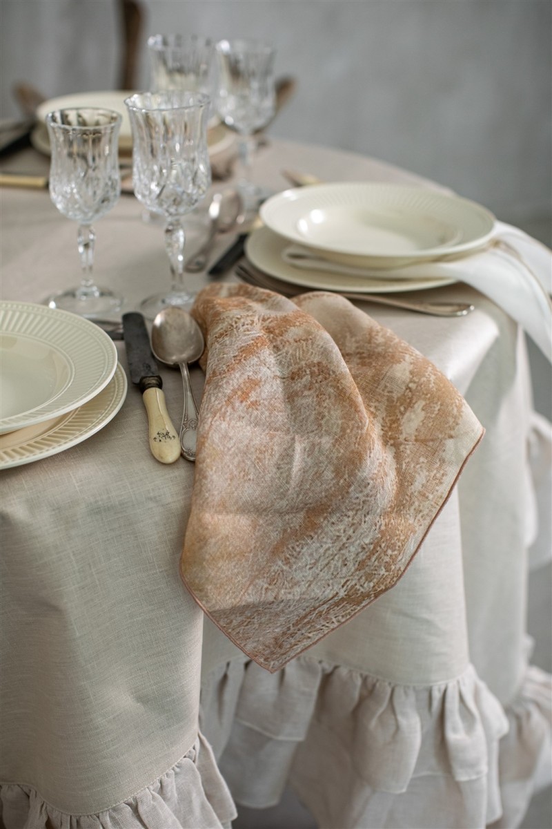 Serviette de table en lin Petals