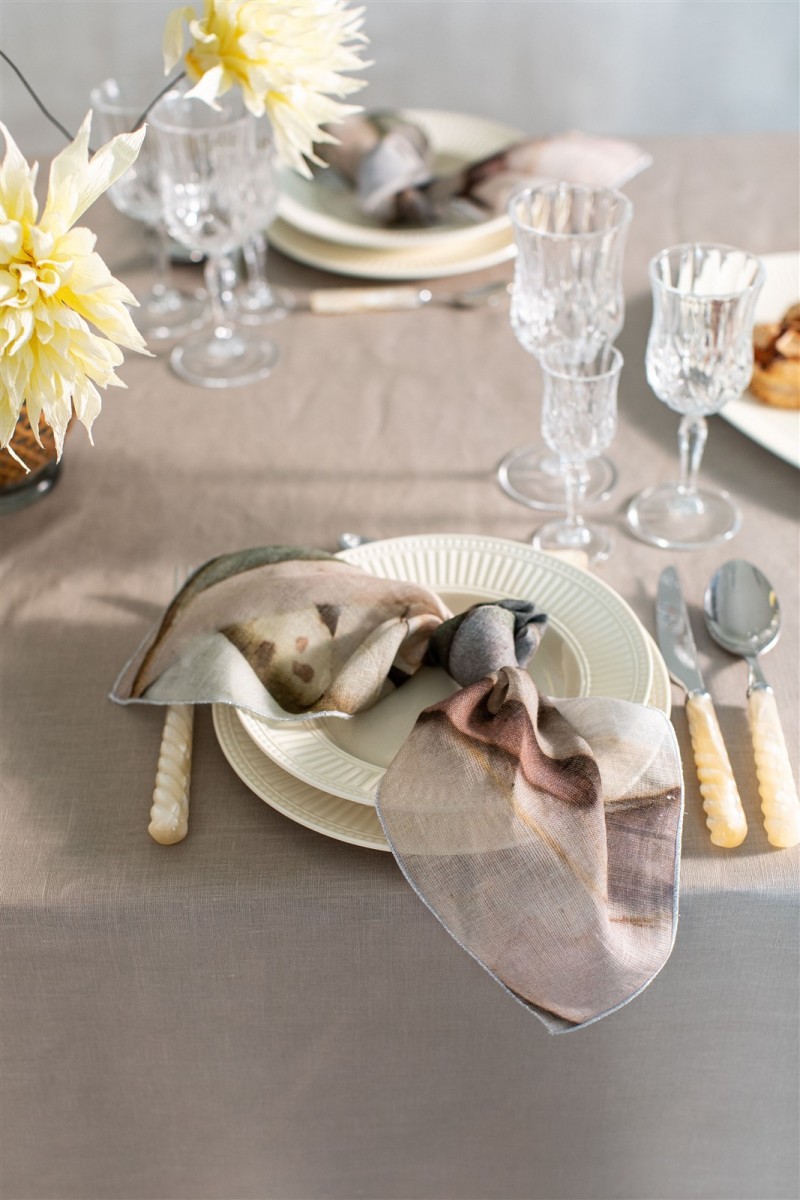 Serviette de table en lin Petals