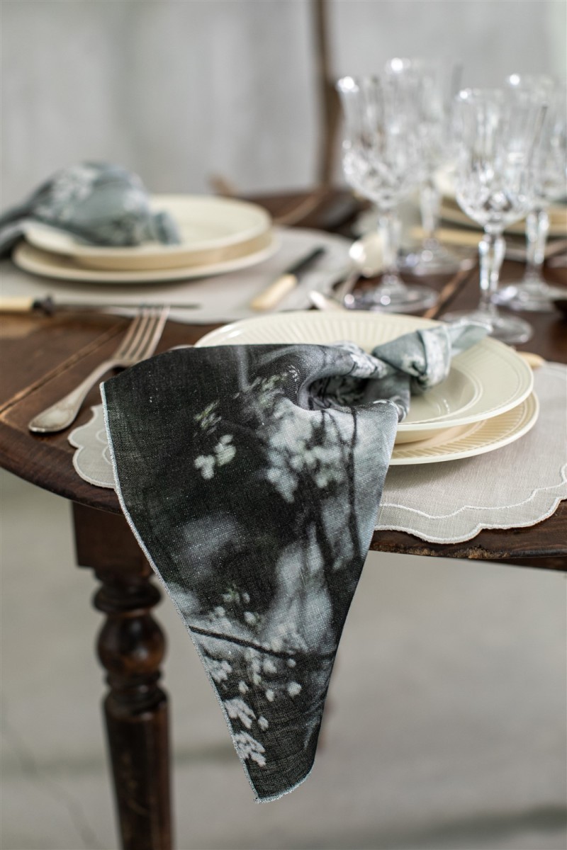 Serviette de table en lin Petals