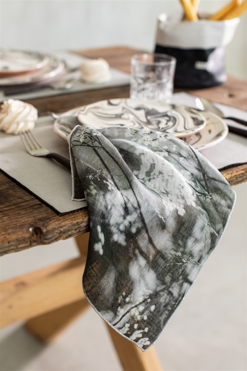 Serviette de table en lin Petals