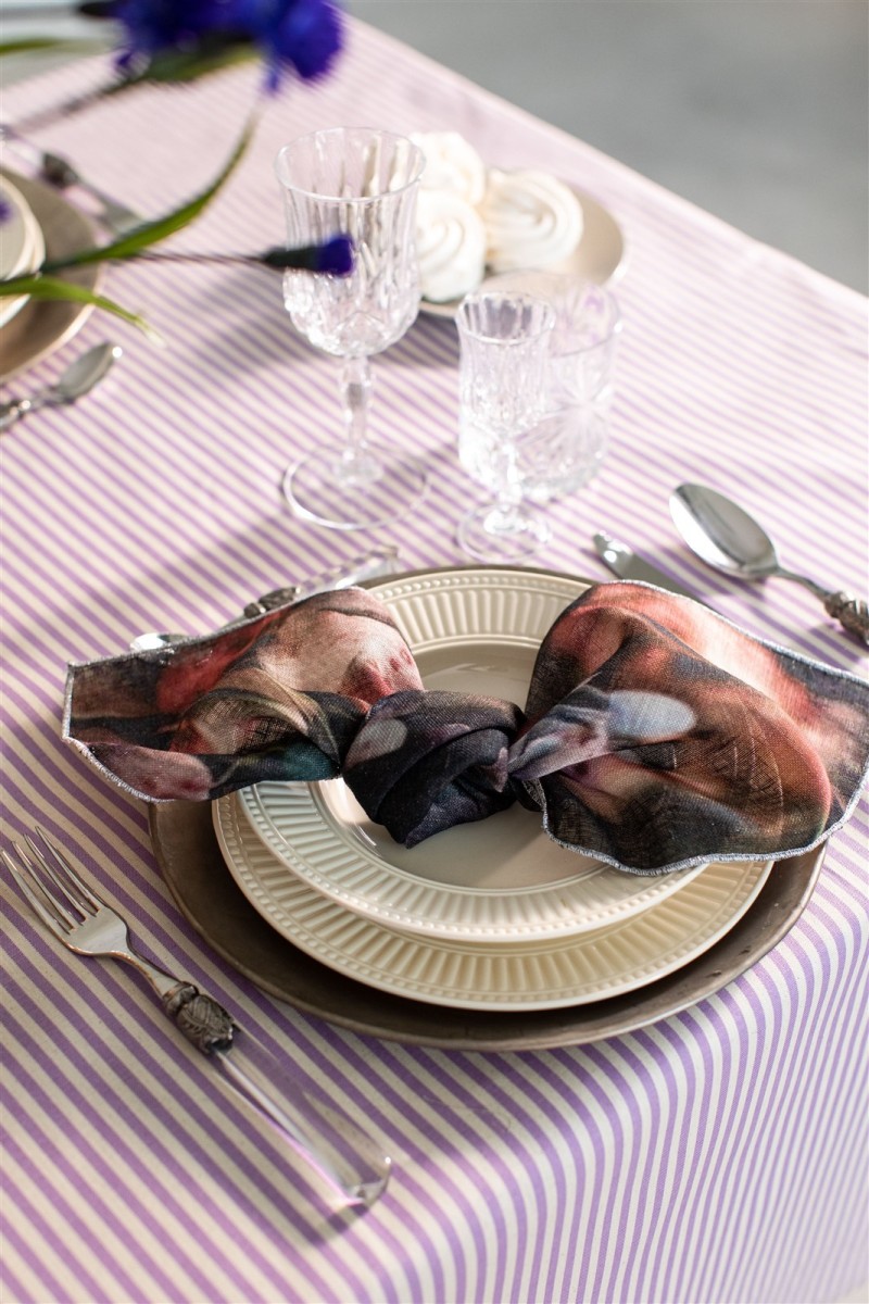 Serviette de table en lin Petals