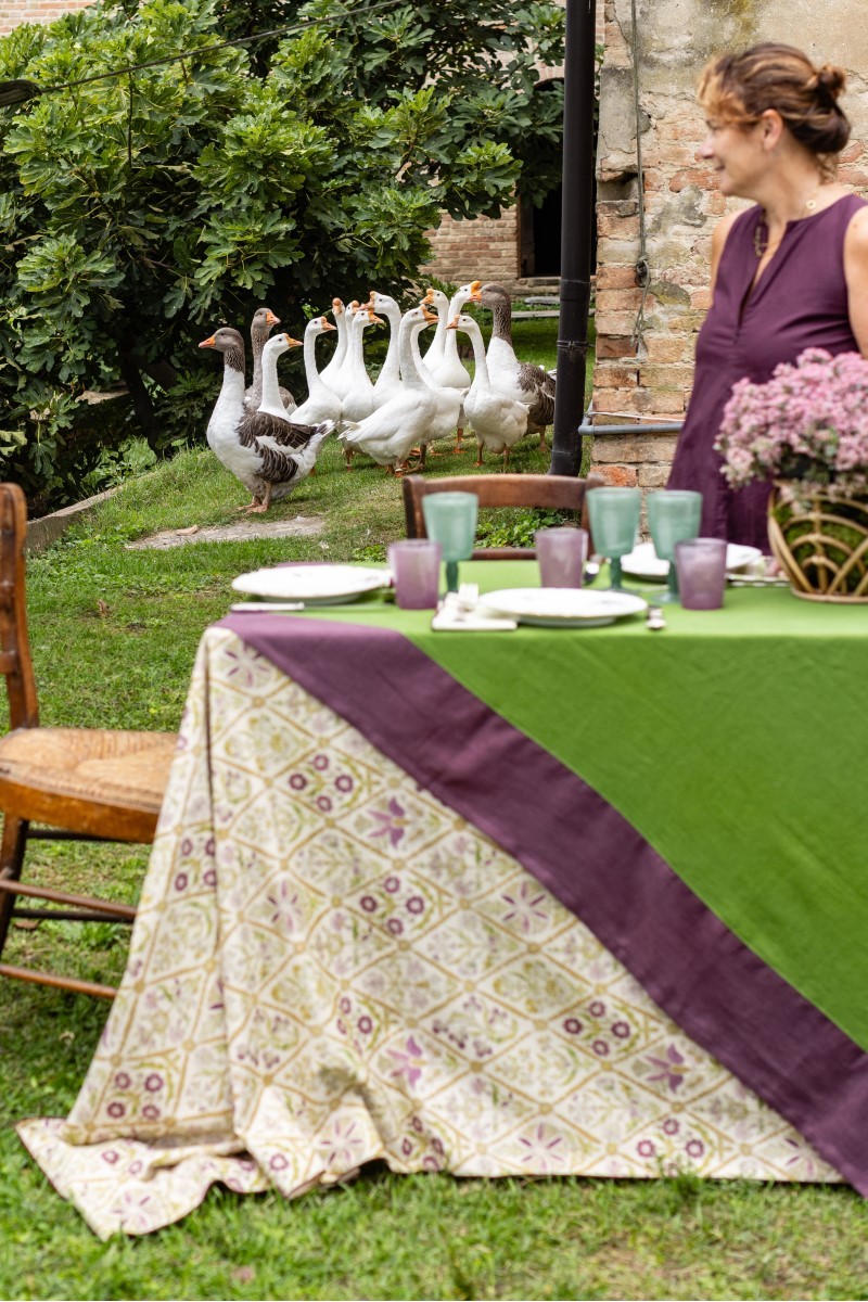 Nappe en lin Bauhaus enduit