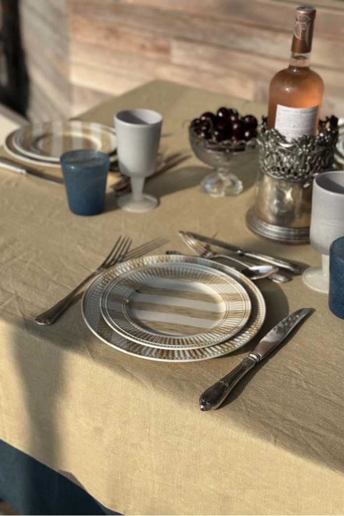 Nappe en lin Bauhaus enduit