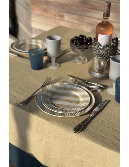 Nappe en lin Bauhaus enduit