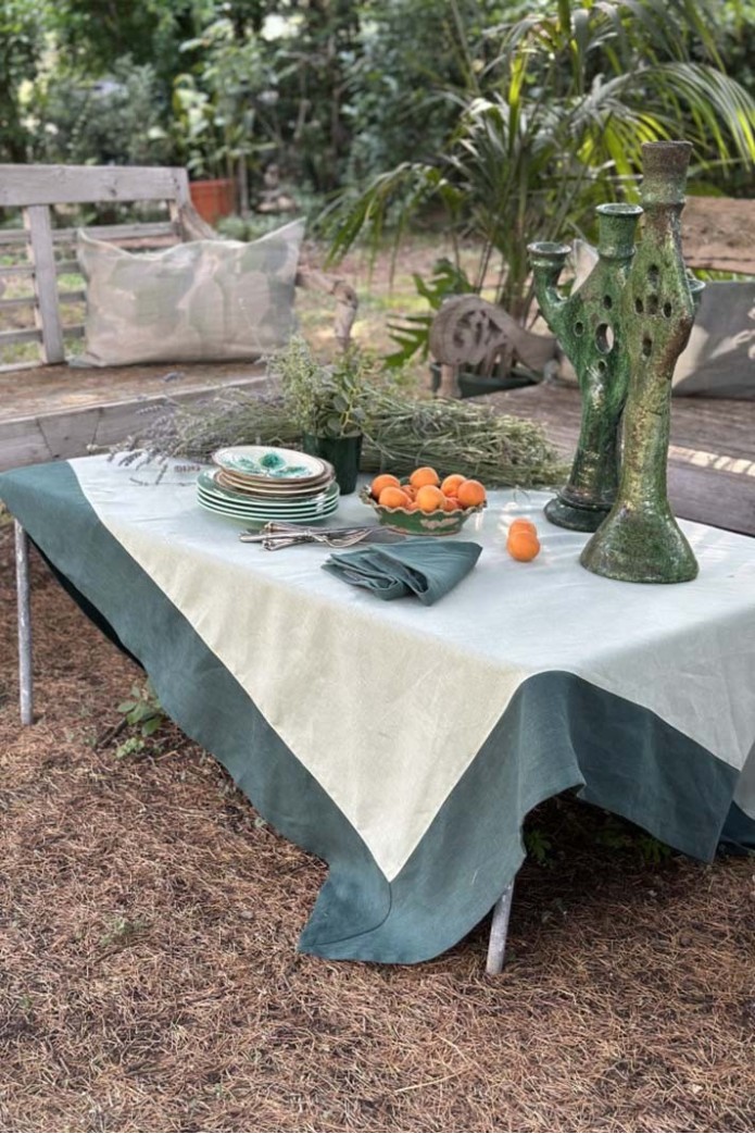 Nappe en lin Bauhaus enduit
