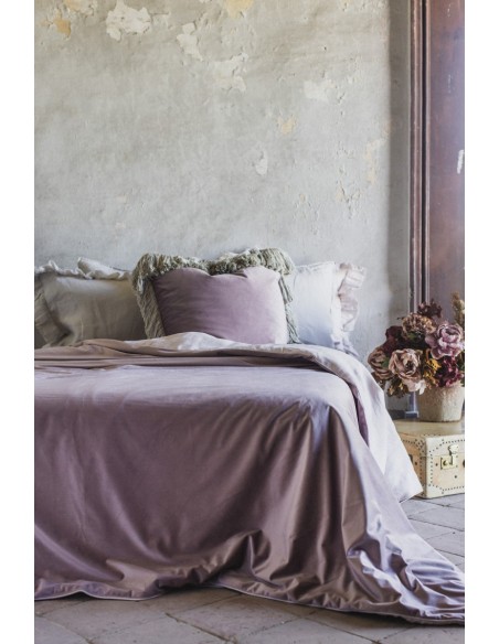 Copriletto Pure in Velluto/Lino