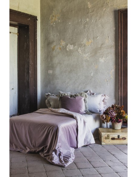 Copriletto Pure in Velluto/Lino