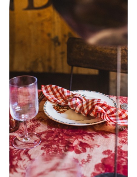 Chemin de table enduit en lin et viscose 