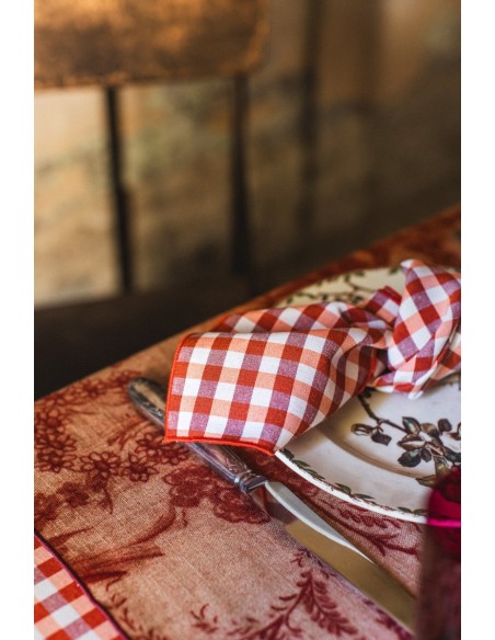 Chemin de table enduit en lin et viscose 