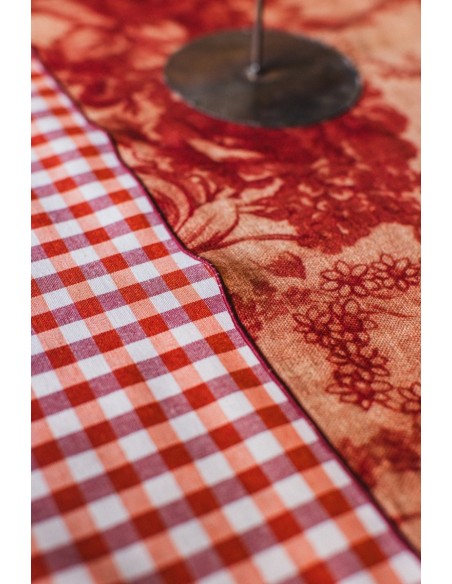 Chemin de table enduit en lin et viscose 