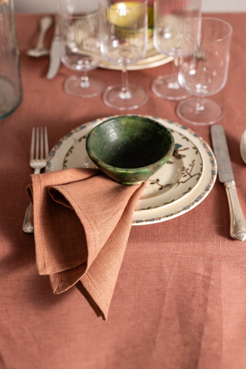 Nappe en lin Bauhaus enduit