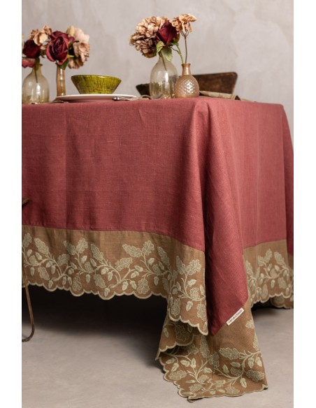 Tovaglia Quercia in Lino Antimacchia