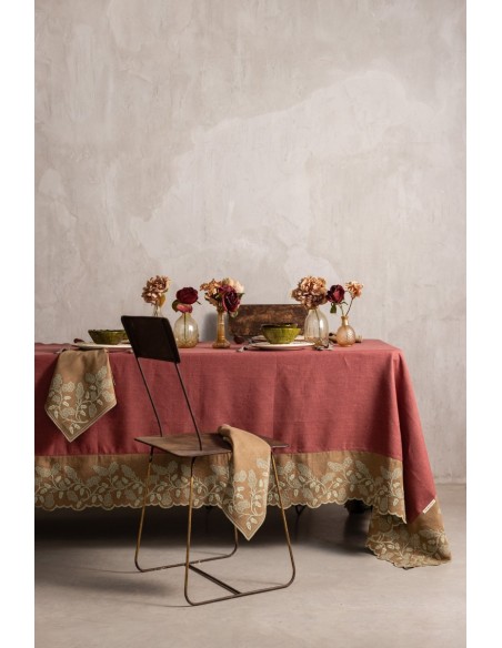 Tovaglia Quercia in Lino Antimacchia