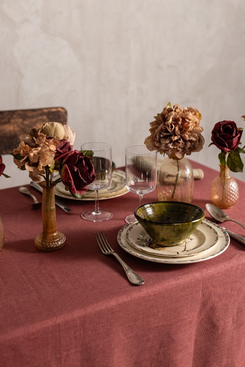 Tovaglia Quercia in Lino Antimacchia