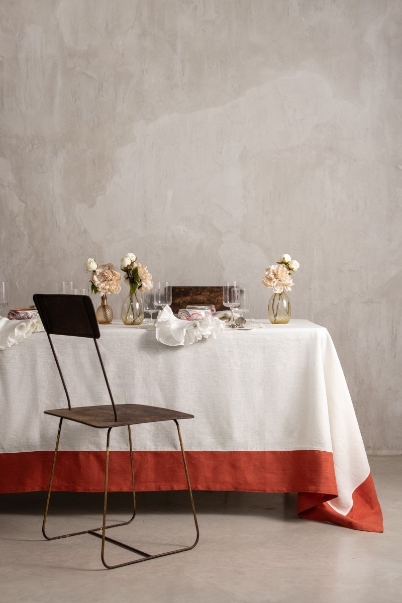 Nappe en lin Bauhaus enduit