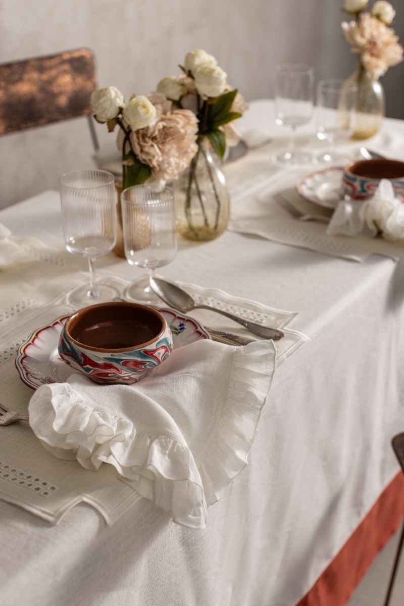 Nappe en lin Bauhaus enduit