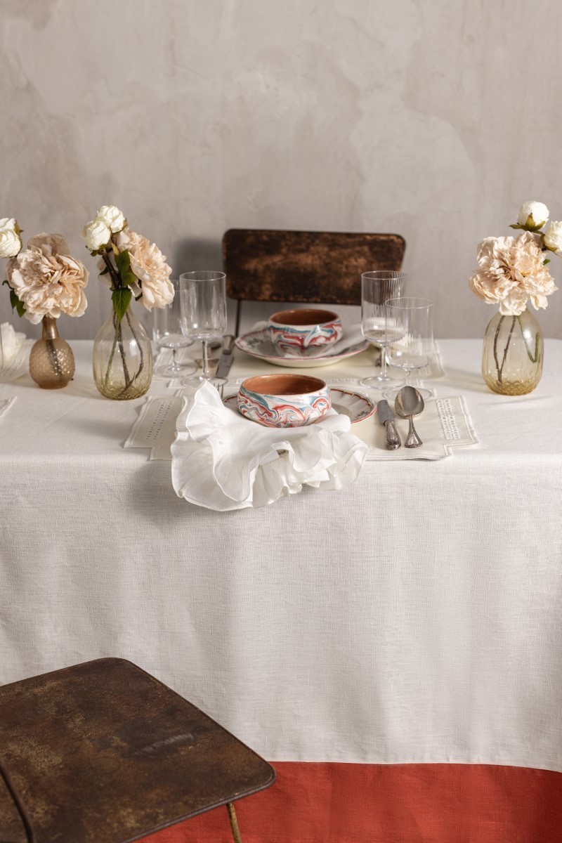 Nappe en lin Bauhaus enduit