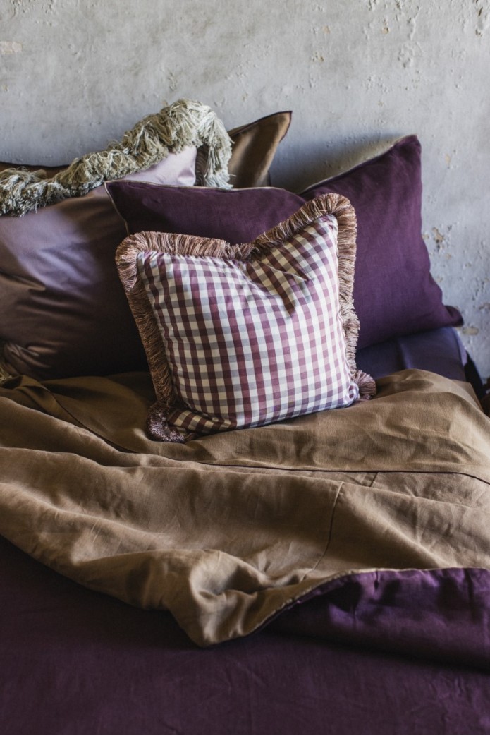 Taie d'oreiller à franges en soie 2