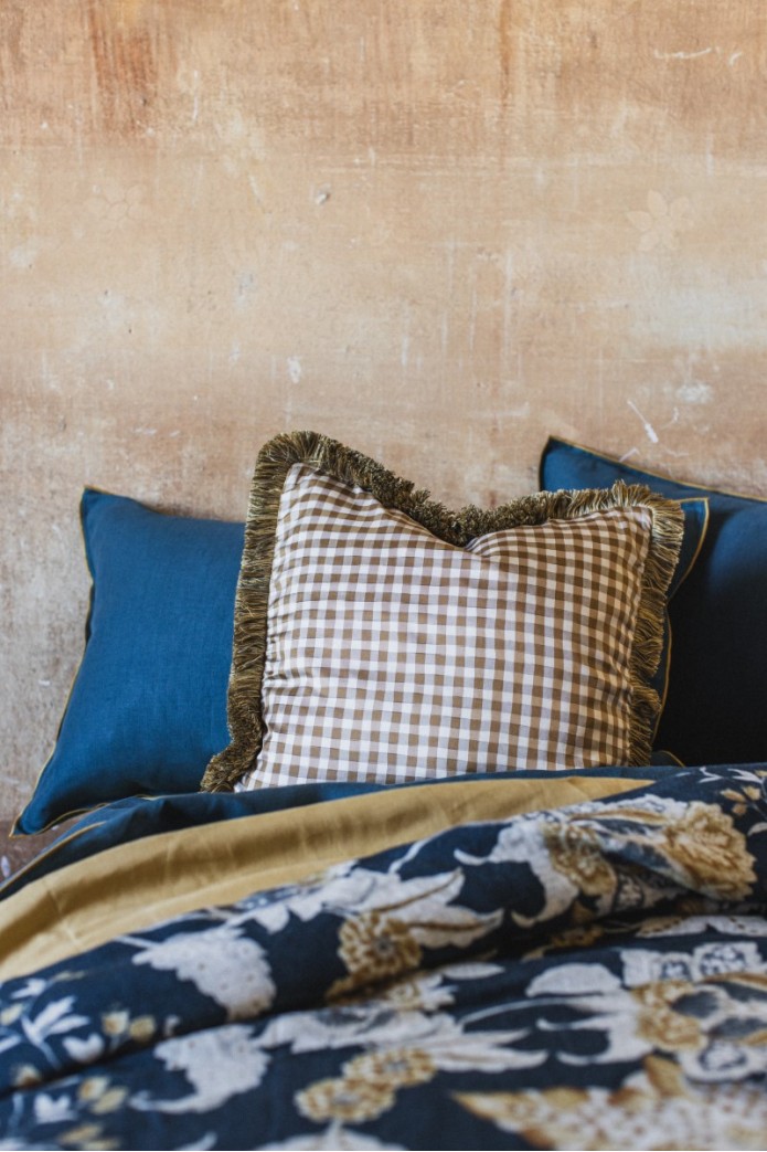 Taie d'oreiller à franges en soie 2