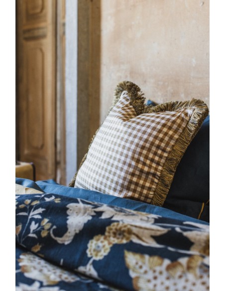 Taie d'oreiller à franges en soie