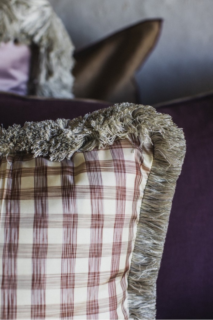 Taie d'oreiller à franges en soie 2