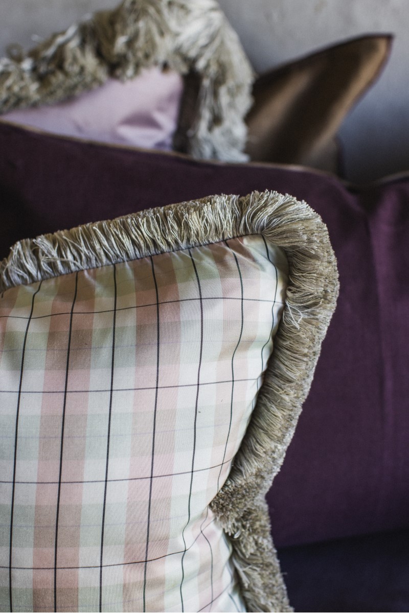 Taie d'oreiller à franges en soie