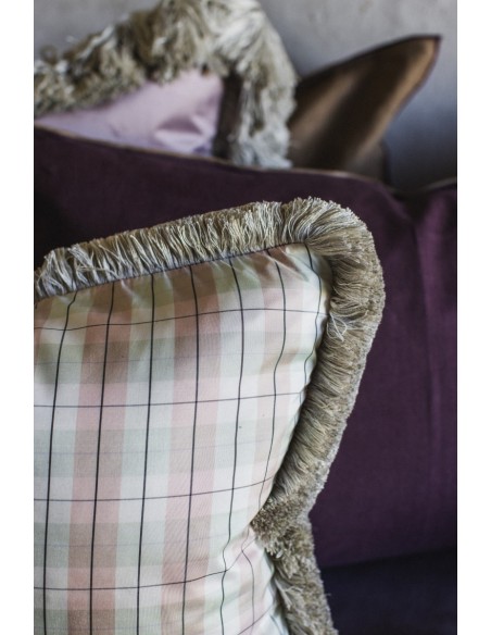 Taie d'oreiller à franges en soie